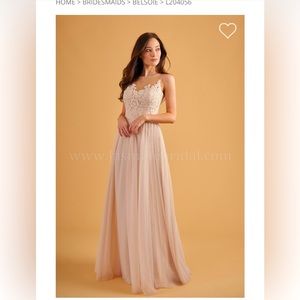 NWT Boat Illusion Lace Neckline with Soft Tulle Long Dress